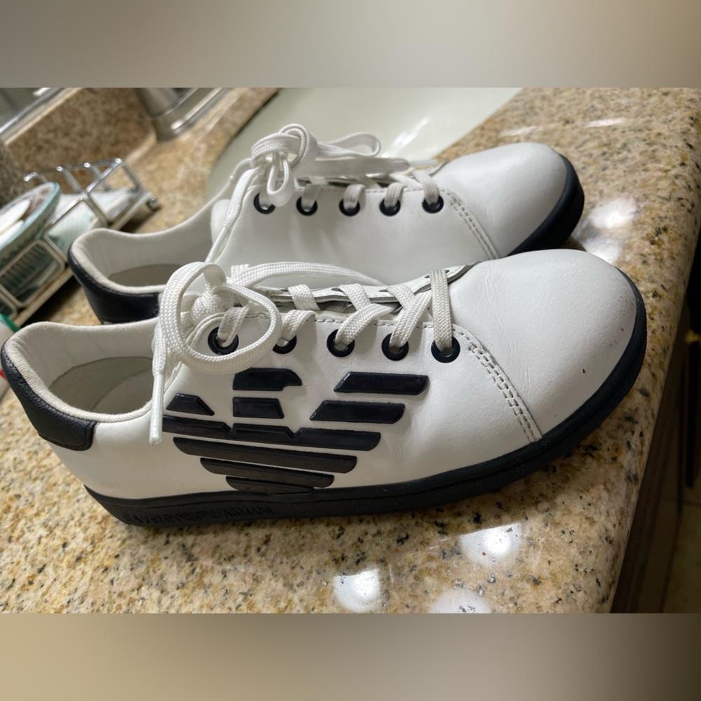 Preloved Emporio Armani Logo Sneakers Big Kid Size 2